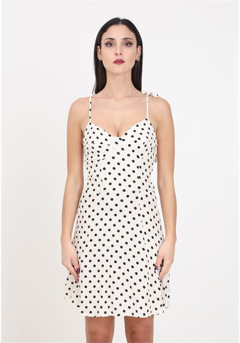 Ariel women's short cream polka dot dress with bustier Mar de margaritas | MMABW00038-PTTS0053FN08